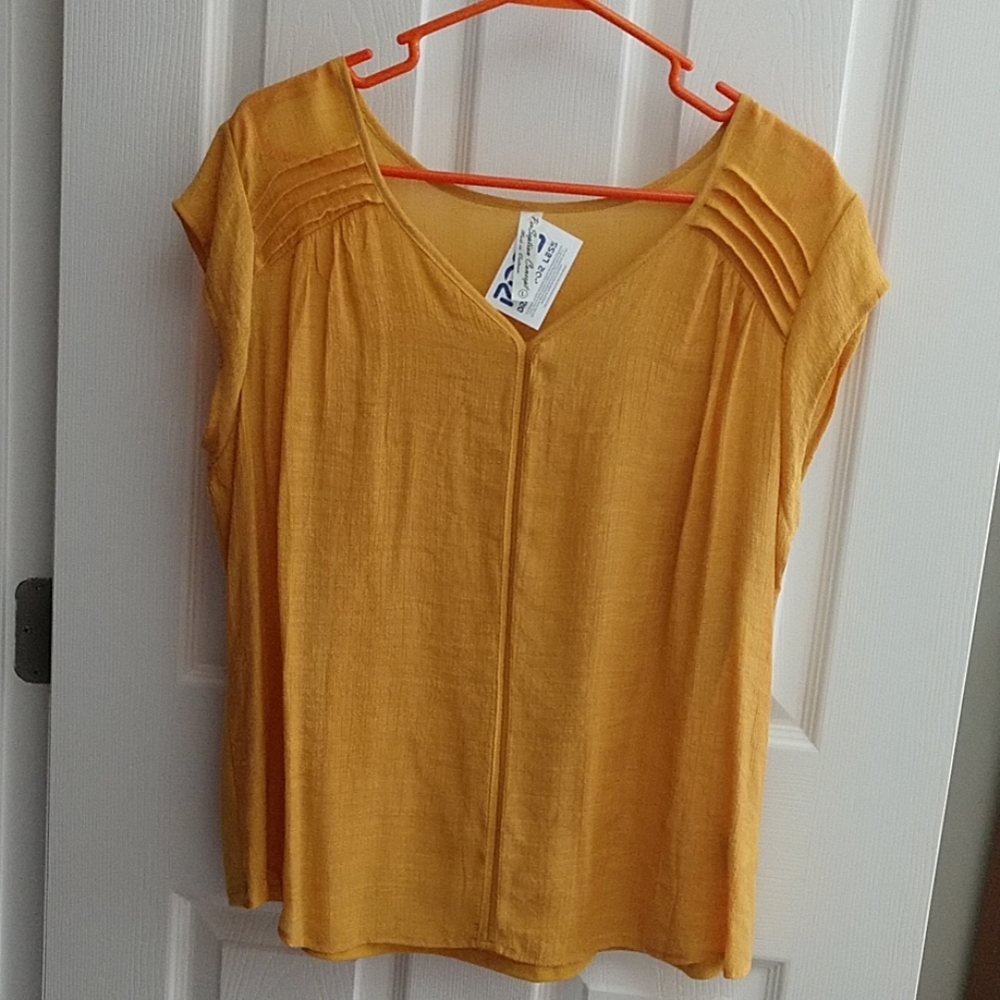 Mustard blouse shirt top